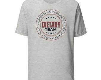 Camiseta unisex del equipo dietético / Camiseta dietista / Camisa dietista registrada / Dietista registrada