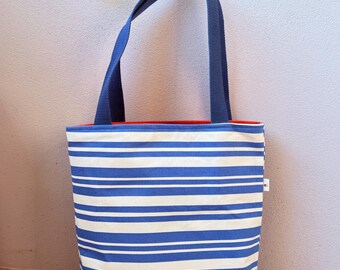 Blue Strips Tote Bag