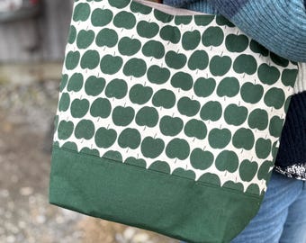 Shopper Bag (Green Apple Print)