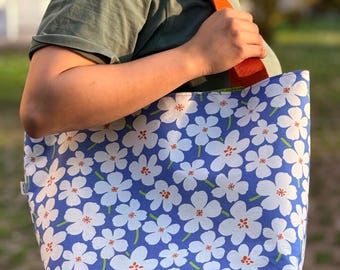 Shopper Bag (Blue Flowers Print)