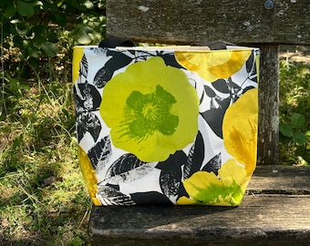 Shopper Bag (Black-Yellow Flower Print)