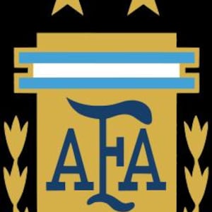 以下が含まれることがあります： 青色の「AFA」の文字が入った金と青のエンブレム。上部には3つの金の星が配置されています。エンブレムは盾の形で、上部に青と白のストライプがあり、黒い背景に配置されています。