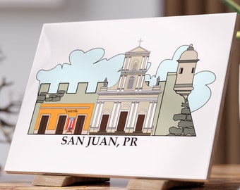 Old San Juan, Puerto Rico - "La Catedral" Ceramic Tile