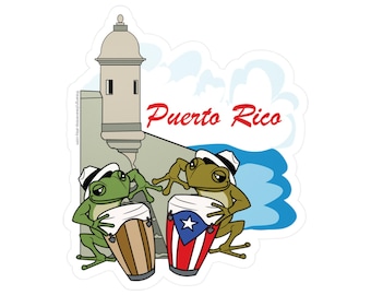 Coqui Plenero Sticker, Calcomania, Etiqueta. Musica de Puerto Rico music.