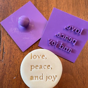 Love Peace and Joy Text Debossing Stamp (XMS2)