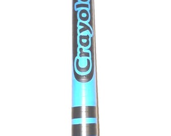 Custom Crayon Plastic Bat Blue
