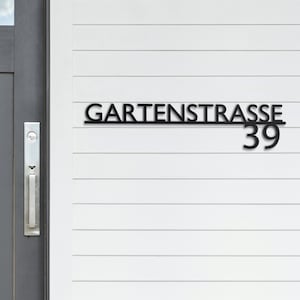 Stainless Steel House Number | Personalized Modern House Number Sign in Anthracite and Black | Weatherproof 2mm Steel House Number