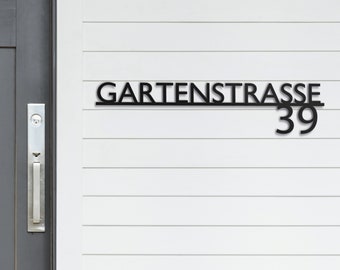 Stainless Steel House Number | Personalized Modern House Number Sign in Anthracite and Black | Weatherproof 2mm Steel House Number
