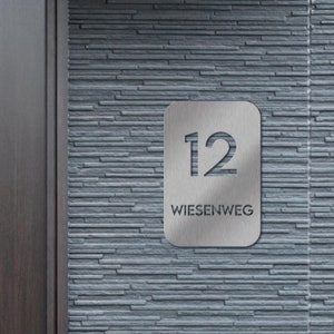Personalized House Number | Modern personalized house number sign in stainless steel | Weatherproof 2mm steel house number | Anthracite