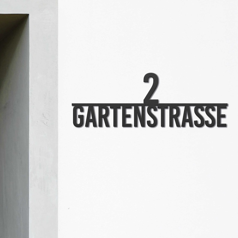 House Number With Street Name Modern Personalized House Number Sign in