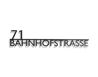 Modernes Straßenschild aus Edelstahl | Personalisierbar | Langlebig | Wetterfest | Maßgeschneiderte Eleganz für Ihr Zuhause |