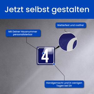 Emaille Hausnummer Schild Oval 10,5x7cm - Handgefertigt In Weiß-Schwarz