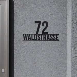 House Number Anthracite | Weatherproof 2mm Steel House Number | Modern personalized house number sign in stainless steel | Black
