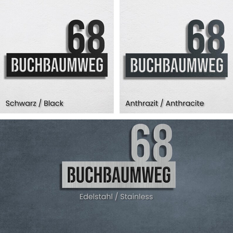 House Number With Street Name Modern Personalized House Number Sign in