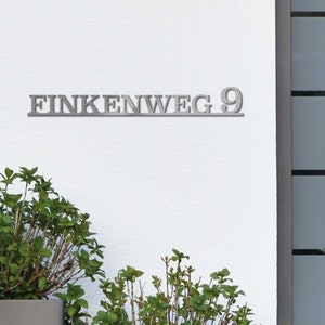 House Number for Mailbox | Modern personalized house number sign in stainless steel | Weatherproof 2mm steel house number | Anthracite