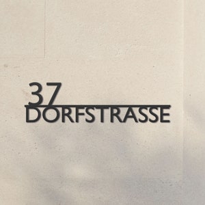 Stainless Steel House Number | Modern personalized house number sign in stainless steel | Weatherproof 2mm steel house number | Black