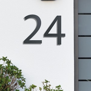 House Number for Mailbox | Personalized House Number Sign in Stainless Steel | Anthracite | Black | Weatherproof 2mm Steel House Number