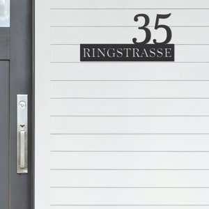 Metal House Number | Modern personalized house number sign in stainless steel | Weatherproof 2mm steel house number | Black | Anthracite