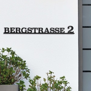 Modern House Number | Modern personalized house number sign in stainless steel | Weatherproof 2mm steel house number | Black | Anthracite