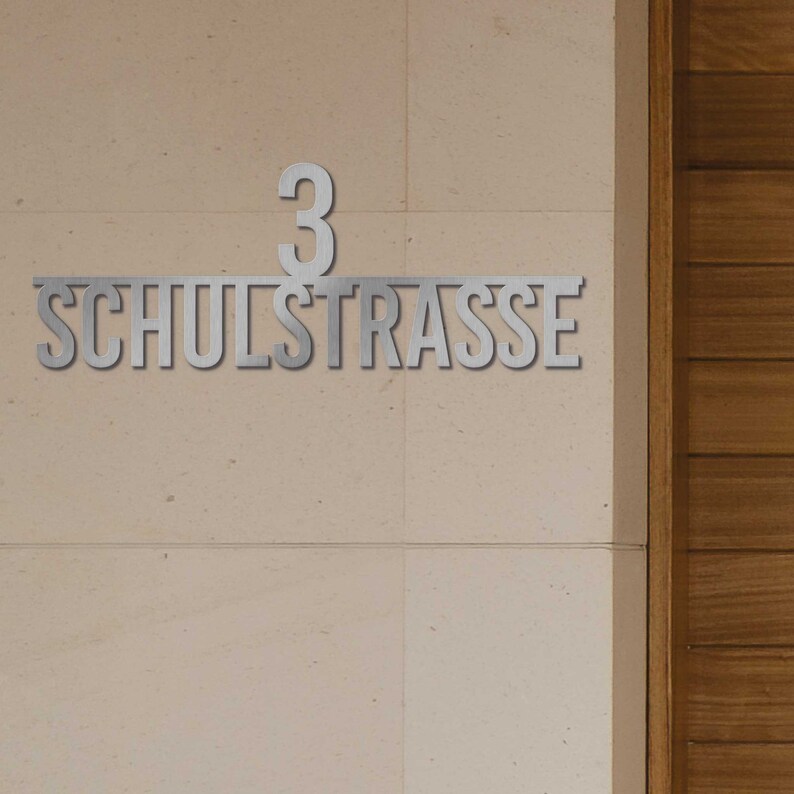 House Number With Street Name Modern Personalized House Number Sign in