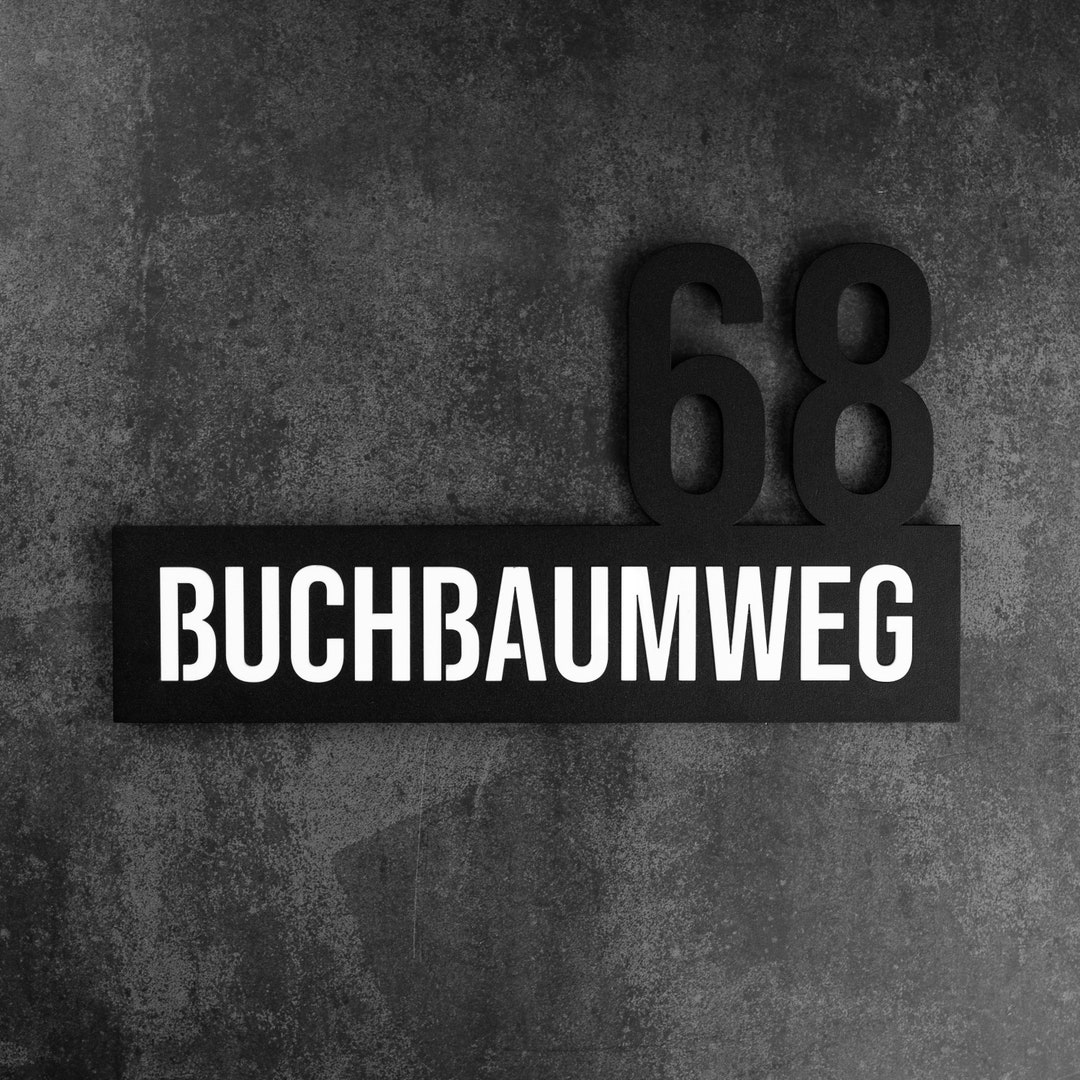 House Number With Street Name Modern Personalized House Number Sign in