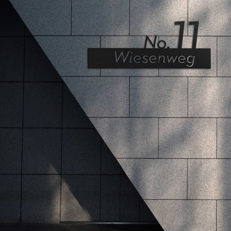 House Number With Street Name Modern Personalized House Number Sign in