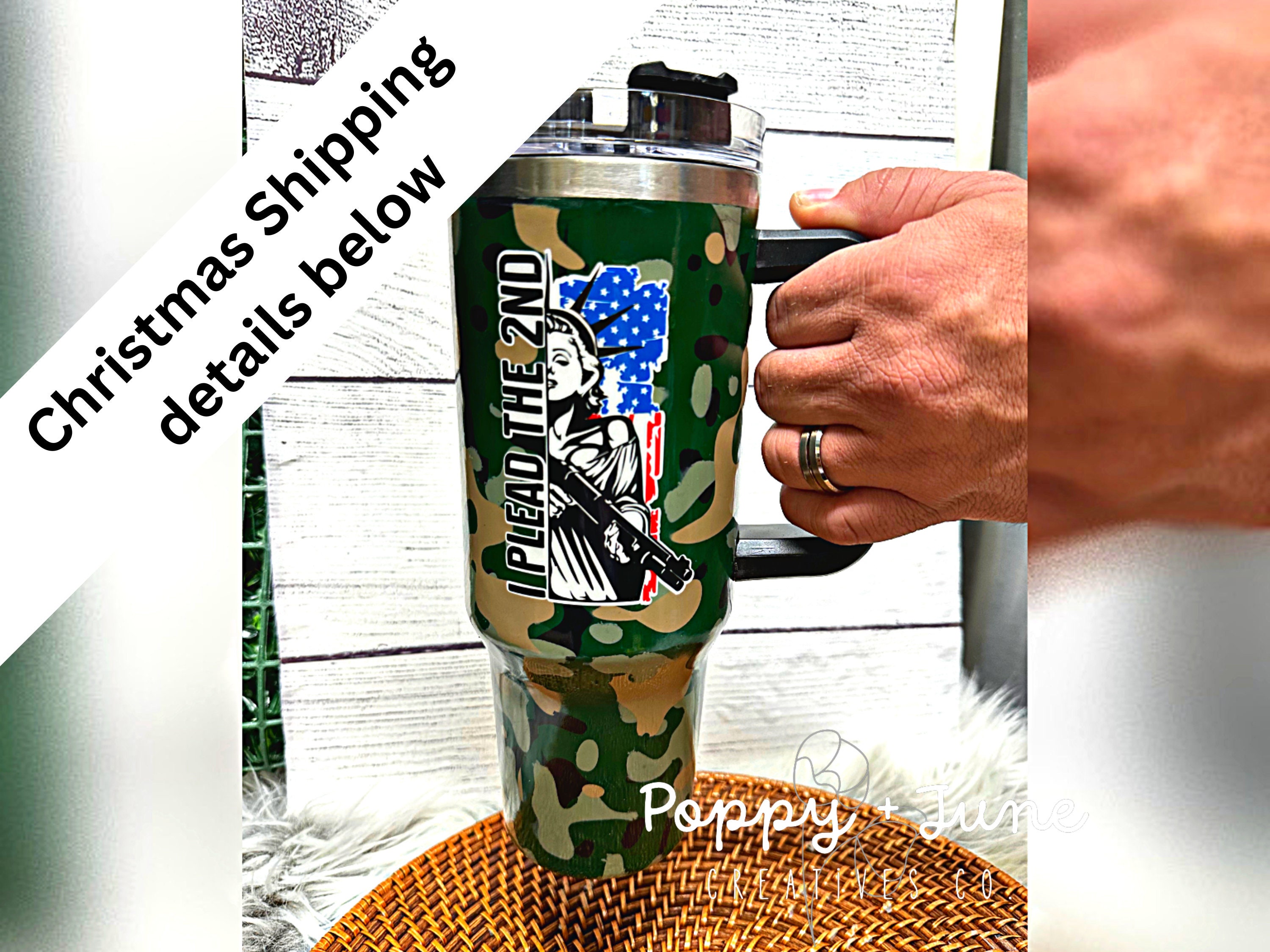 Camo Tumbler with Lid and Straw 20 oz Travel Camo Print Cup