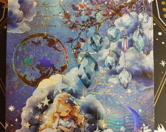 Handgemaakte kaart: Dream, scrapbookingkaart, meegeleverde envelop