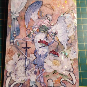 Carte fait main Zodiaque : Balance, Libra, carte scrapbooking, enveloppe fournie