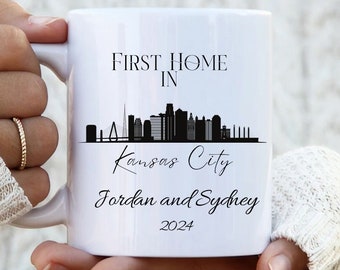 Personalized House Warming Gift for First Time Homebuyer in Kansas City, MO Customized First Home Gifts Just Bought New Home 2024 Coffee Mug