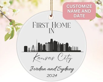 Gepersonaliseerde House Warming Gift voor eerste keer huizenkoper in Kansas City, MO Aangepaste eerste huisgeschenken Net gekocht nieuw huis 2024 Ornament