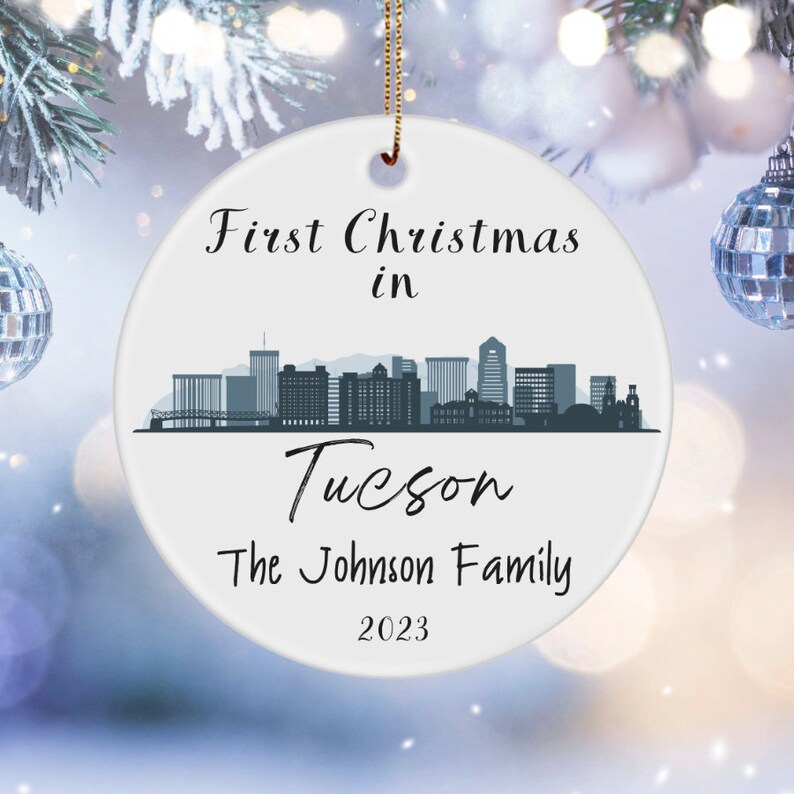 Personalized First Christmas in Tucson Arizona Ceramic Ornament Etsy