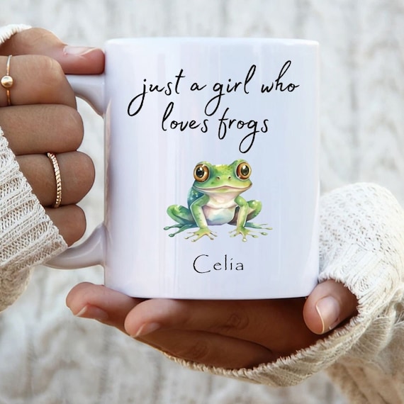 Personalized, Just a Girl Who Loves Frogs Coffee Mug, Frog Themed Gift, Frog  Lovers Gifts for Women, for Female, for Girls 