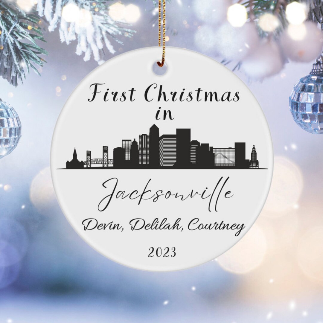 Personalized First Christmas in Jacksonville Florida Ornament