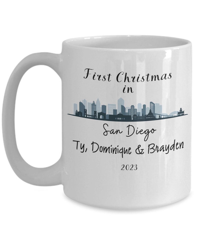 Personalized First Christmas in San Diego Mug San Diego Etsy