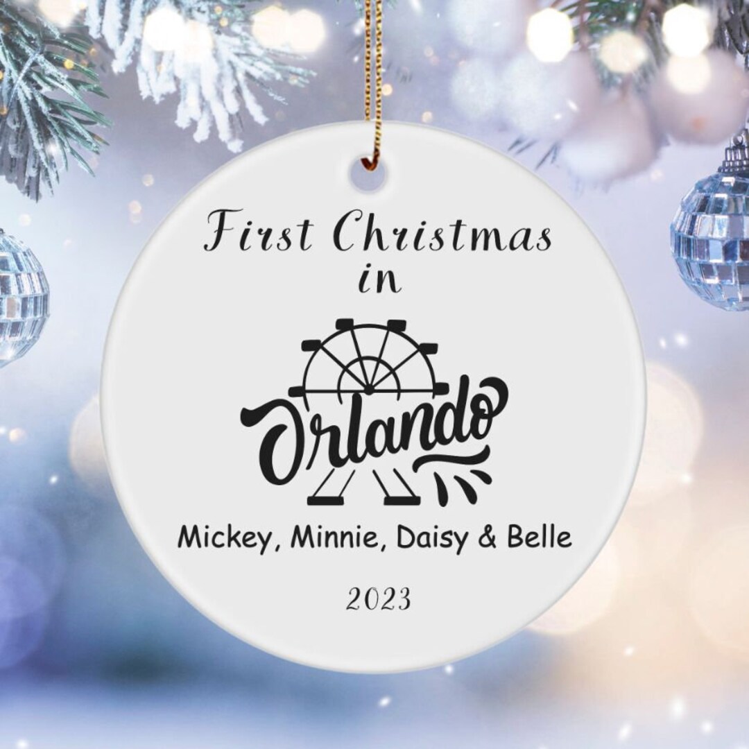 Personalized First Christmas in Orlando Ornament, Orlando Christmas