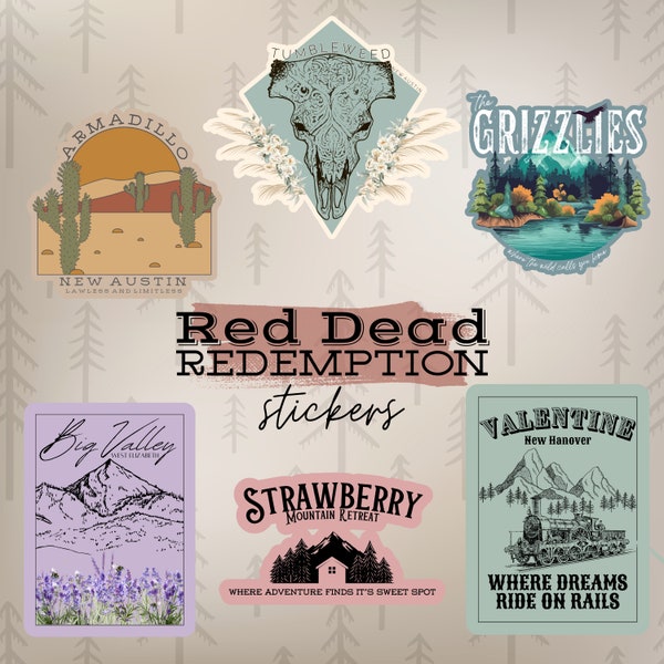 Red Dead Redemption Sticker Sheet, Red Dead Stickers, Big Valley Sticker, Armadillo Sticker, Gift for Red Dead Fan, Stocking Stuffer