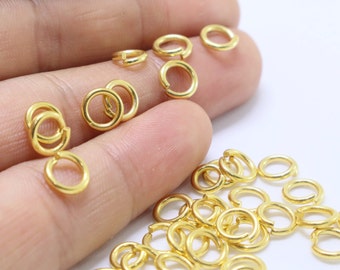 1.2x6 mm 24 K Shiny Gold Plated Jump Rings, Jewelry Making Supplies, Open Ring ,Jump Ring,Jewelry Findings, Split Rings,Bulk, Tiny Jump Ring