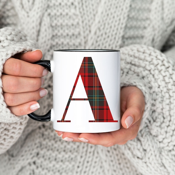 Personalized Initial Mug Custom Ceramic Coffee Cup with Initial Monogrammed Name Mug Unique Personalized Gift for Coffee Lovers.