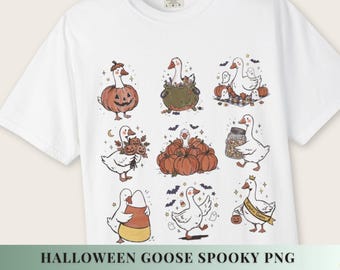 Halloween Goose Clipart Png Transparent Digital Download Spooky Seasonal Tee Design Funny Shirt Pumpkin Holiday Craft Graphics Commercial