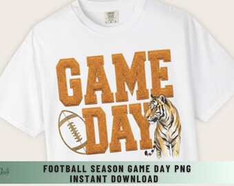 Tiger Football Design Season Png Graphics Game Day Shirt Graphic Sunday Tailgate Party Mom Digital Download Sublimation File School Spirit