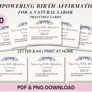 Manifesting Natürlich Geburt Schwangerschaft Positivität Affirmationen Hypnobirthing Ermächtigende Karten für Positives Denken Instant Downloader