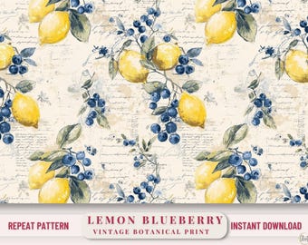Tote Bag Design Lemon Sublimation Designs Watercolor Fruit Seamless Pattern Italian Garden Positano Lemons Sicilian Lemon Blueberry