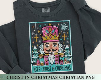Christmas Faith Based Designs Digital Sublimation File Transparent Background Template Nutcracker Clipart Image Christ Christmas Cross