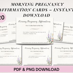 Carte d'affirmation pour la méditation quotidienne prénatale pendant le voyage de la grossesse manifestant une pensée positive Téléchargement instantané Encouragement à la maternité