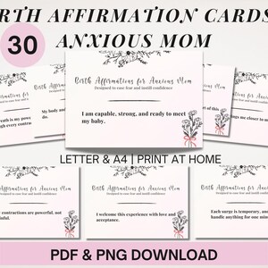 Affirmation de naissance : positivité de la grossesse Citations sur l'accouchement Cartes de naissance imprimables Affirmations positives du jour Manifestation et méditation