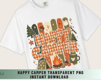 Camping Sublimation Design Happy Camper Outdoor Adventure Camp Life Retro Camping Life Png Tent Coffee Mug Printable Nature Digital Craft