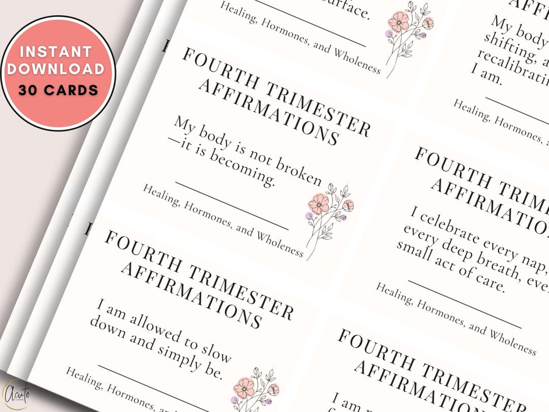 Fourth Trimester Affirmation Cards Postpartum Doula Self Care for ...