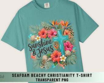 Sunshine Jesus Png Beach Shirt Design Christian Summer Sublimation Print File Tropical Faith Graphic Download Beachy Leopard Bible School