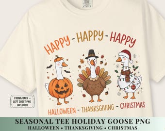 Thanksgiving Goose Shirt Design Png Halloween Christmas Sweatshirt Holiday Tee Graphic Seasonal Apparel Heat Transfer Dtg Print Fall Pumpkin